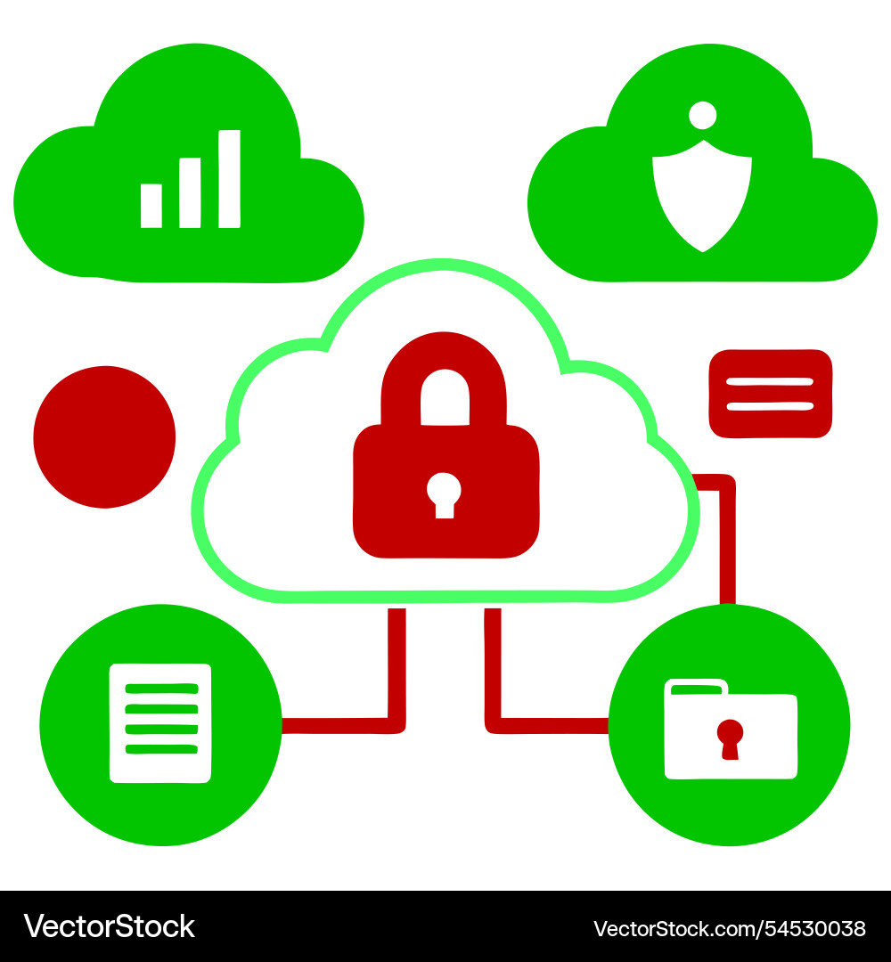 Cloud server security concept ideal for tech Vector Image