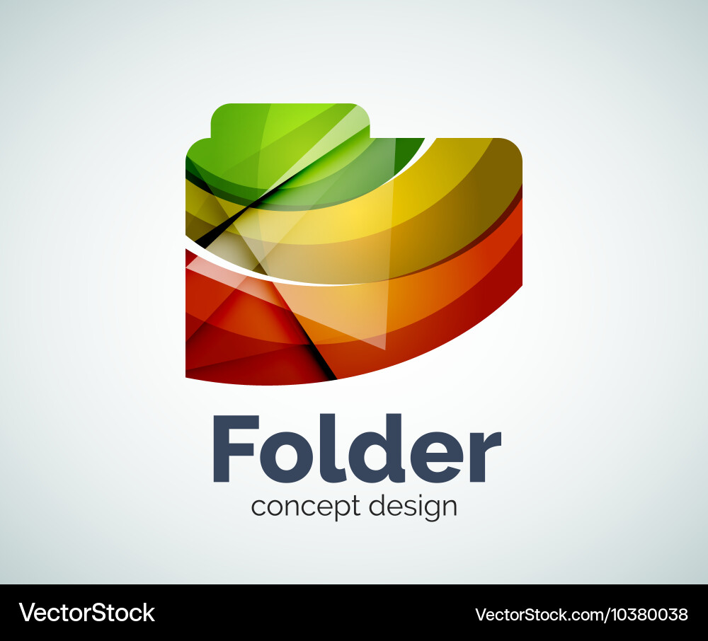 Computer folder logo template Vector Image