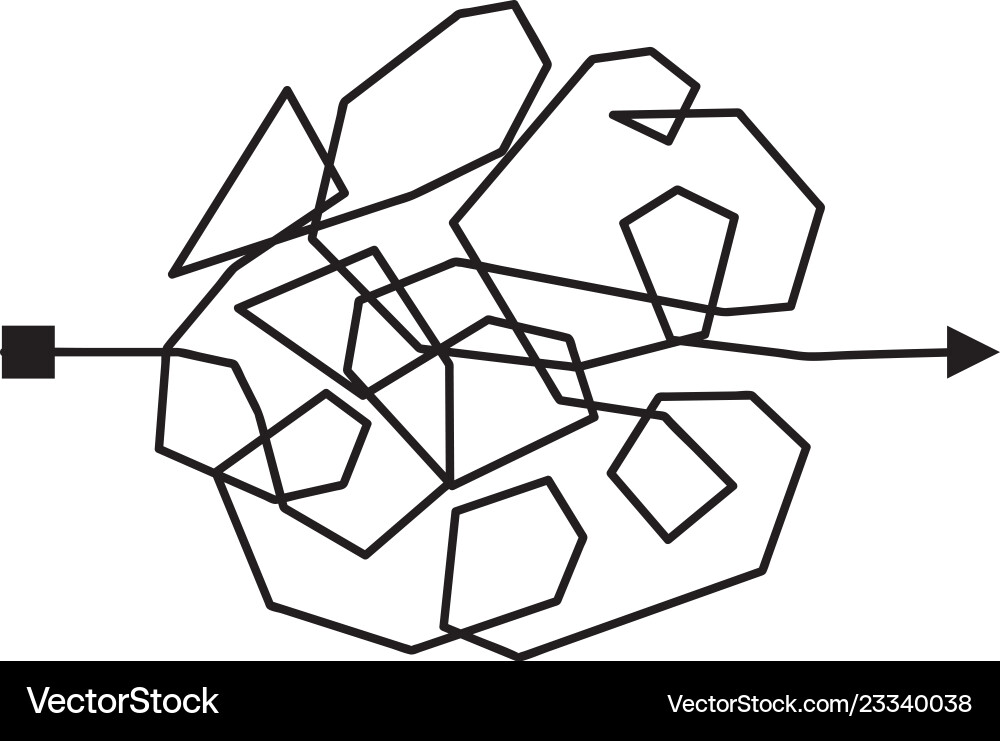 Confused complicated way as chaos or problem Confused complicated way as chaos or problem vector image