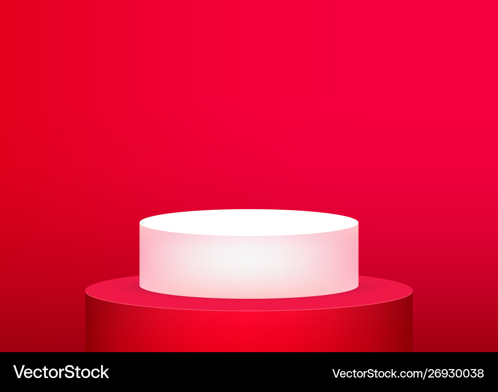 Empty podium studio red background for product Empty podium studio red background for product vector image