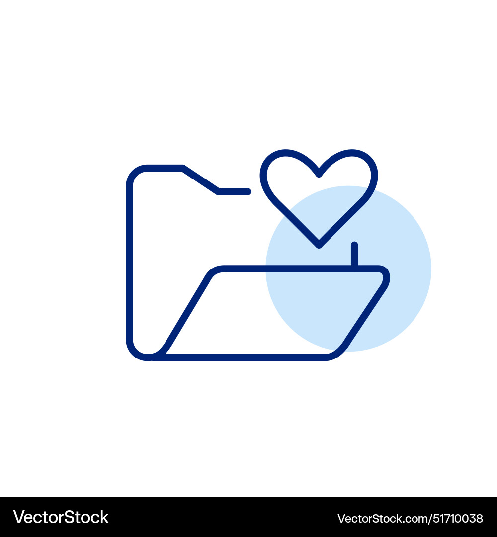 Folder and heart personal data secure storage Vector Image
