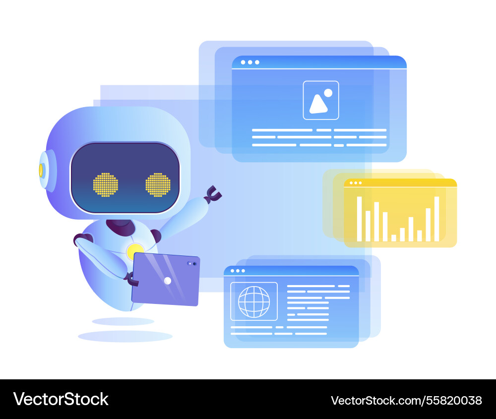 Futuristic ai assistant with data vector image