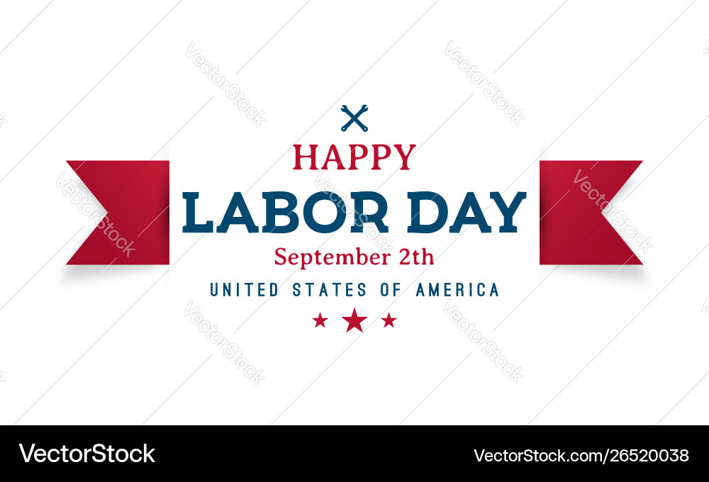 Happy labor day greeting banner design Vector Image