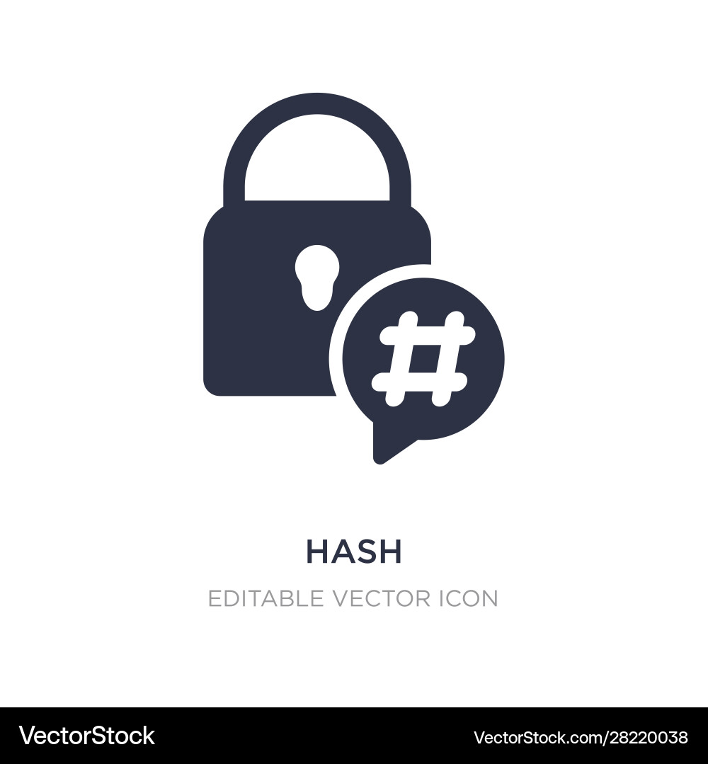 Hash icon on white background simple element from Hash icon on white background simple element from Vector Image
