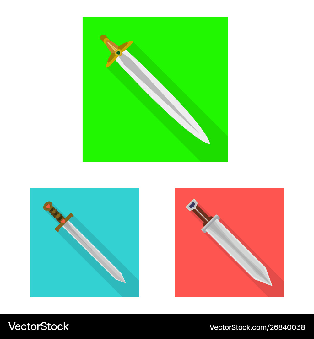 Isolated object and sword sign set Vector Image