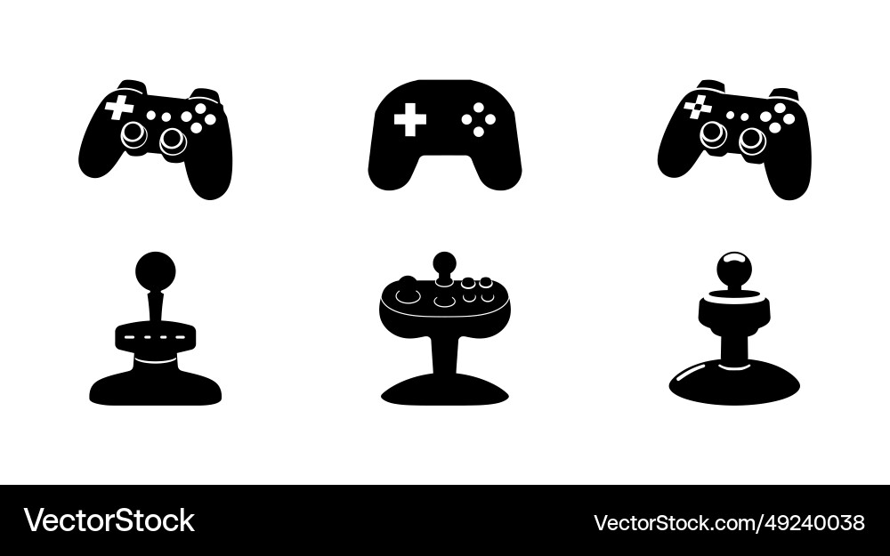 Joysticks buttons gaming controller icons Joysticks buttons gaming controller icons vector image