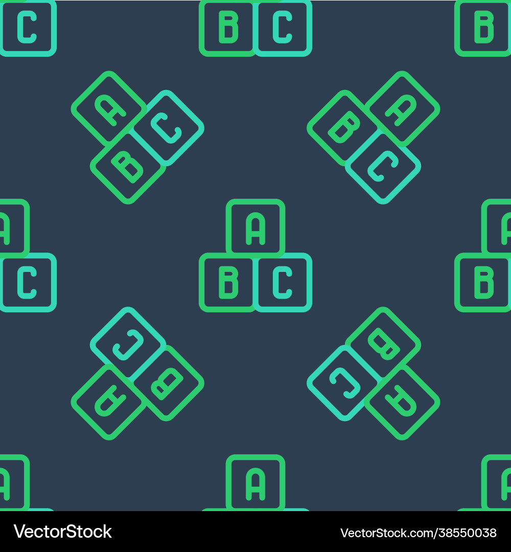 Line abc blocks icon isolated seamless pattern Line abc blocks icon isolated seamless pattern Vector Image