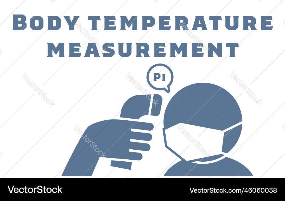 Measuring heat with forehead using infrared Measuring heat with forehead using infrared Vector Image