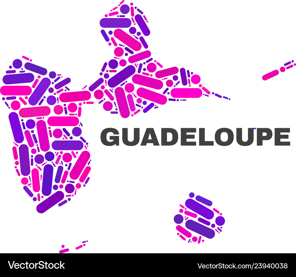 Mosaic guadeloupe map of dots and lines Mosaic guadeloupe map of dots and lines vector image