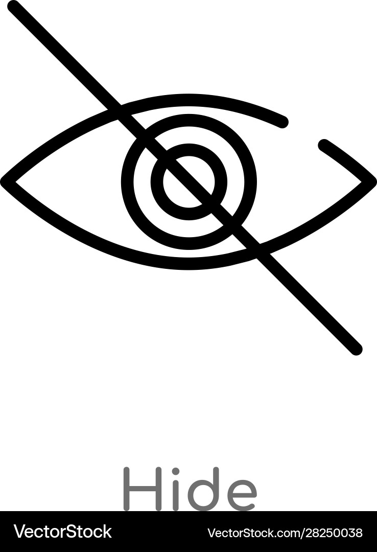 Outline hide icon isolated black simple line vector image