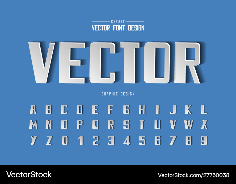 Paper font and bold alphabet typeface number Paper font and bold alphabet typeface number vector image
