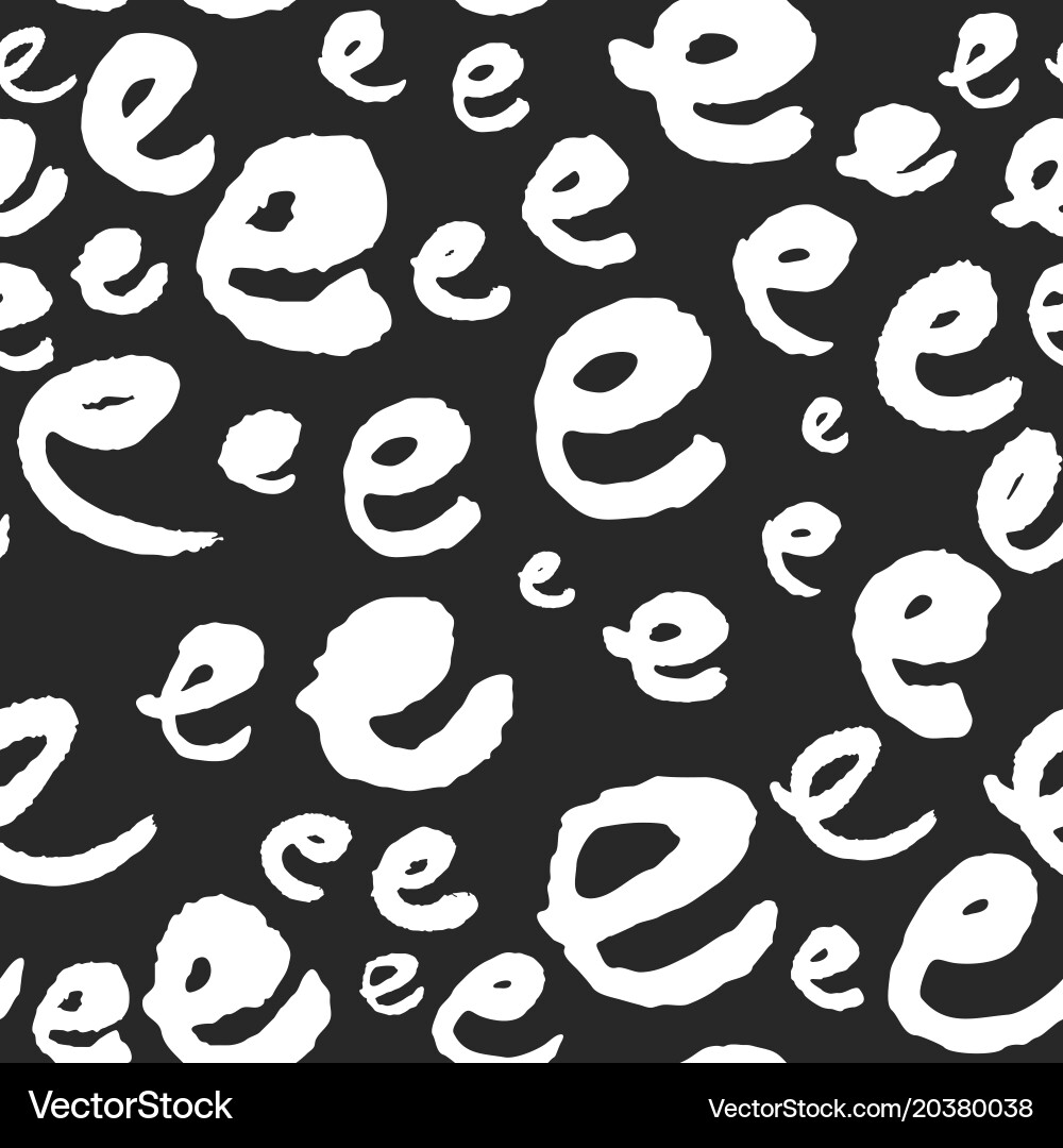 Pattern with calligraphy letters e Vector Image