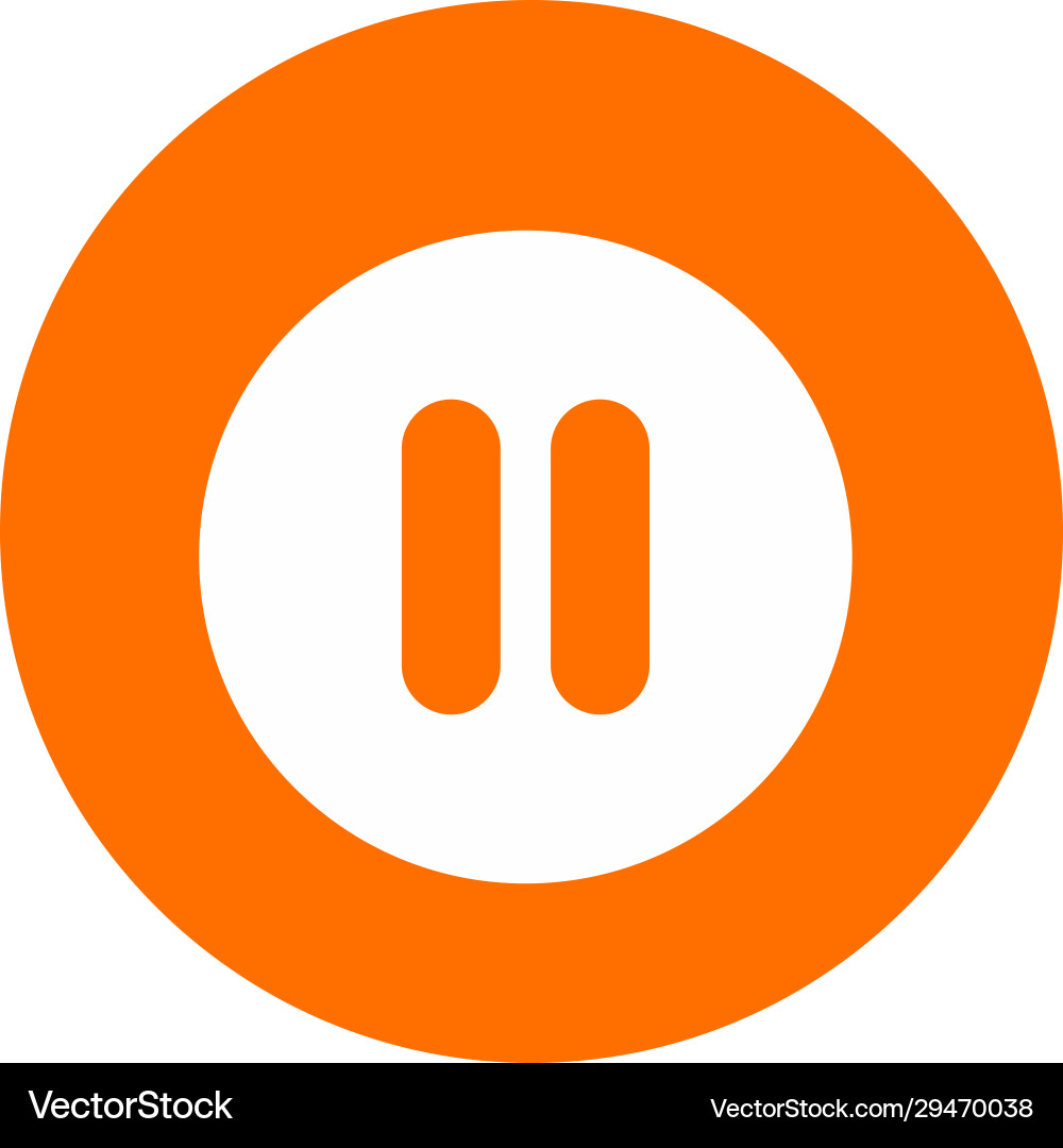 Pause icon isolated on background vector image