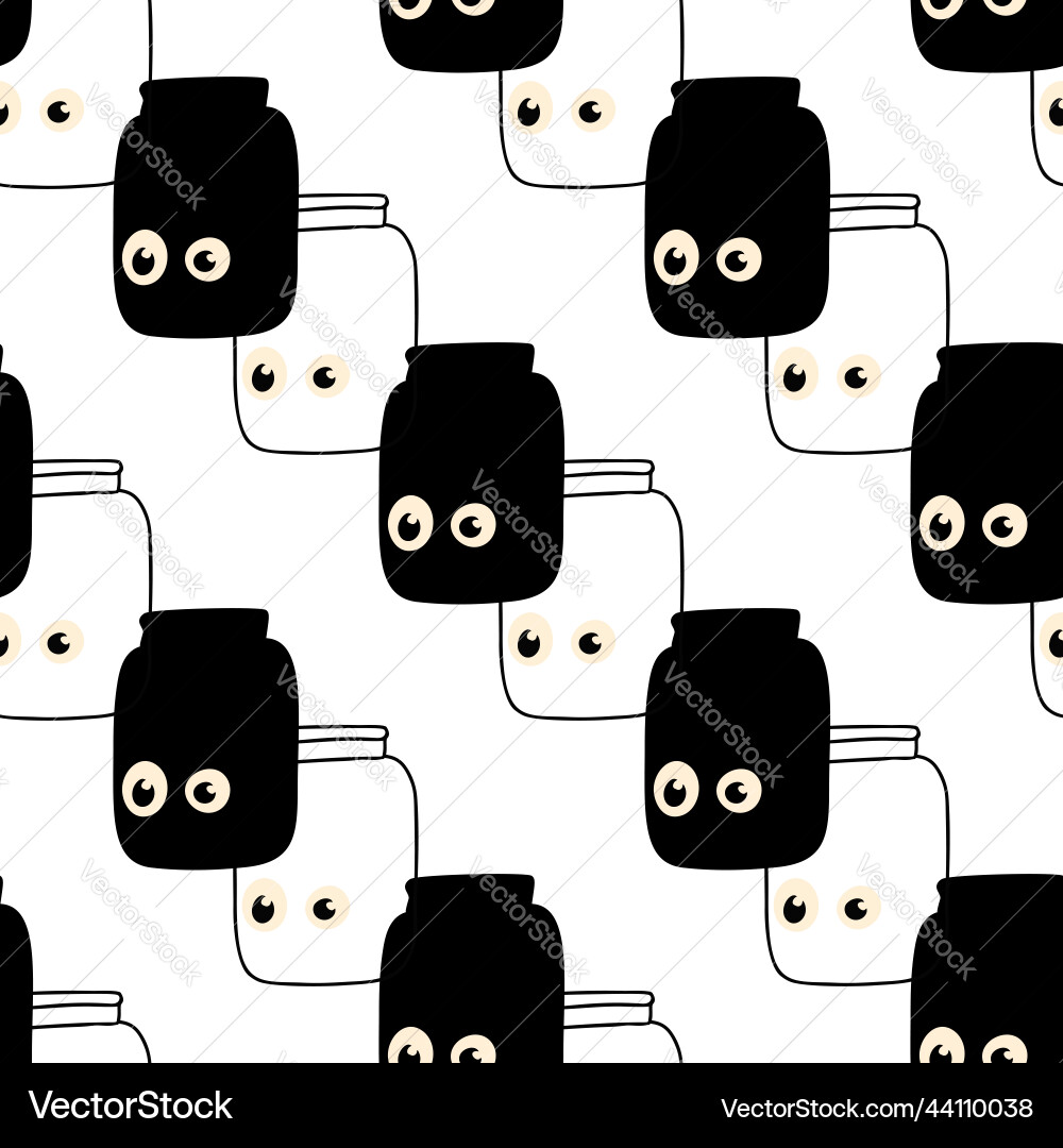 Seamless pattern with a jars vector image