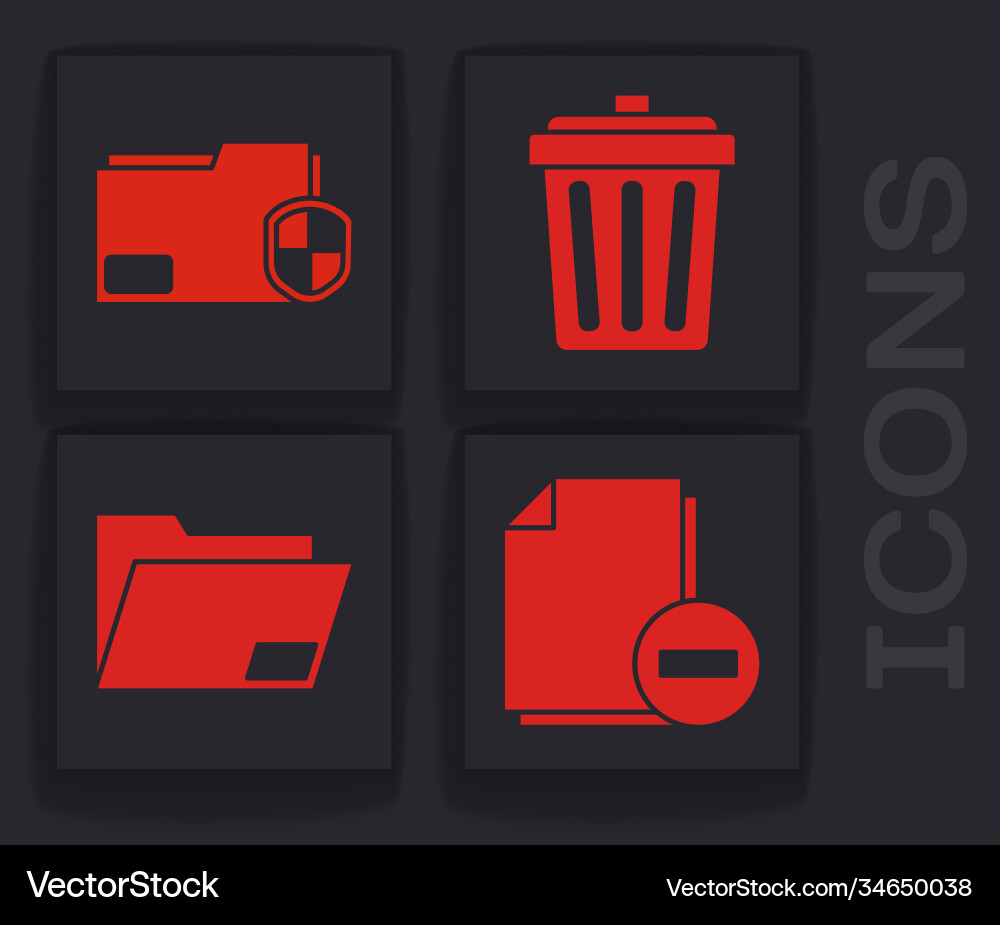 Set document with minus folder Set document with minus folder vector image