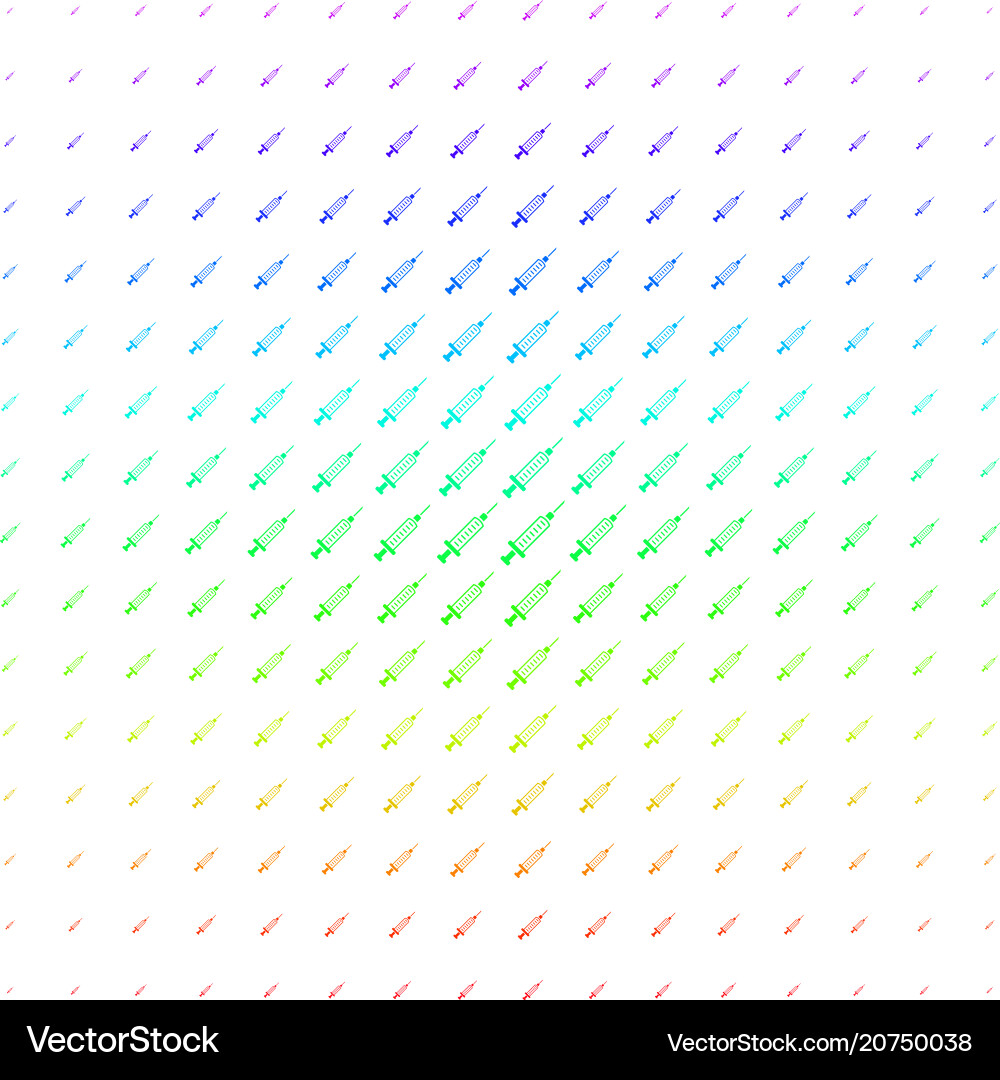 Syringe icon halftone spectrum pattern Vector Image