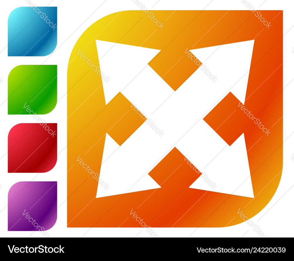 4-way arrow as expand resize adjustment alignment 4-way arrow as expand resize adjustment alignment vector image
