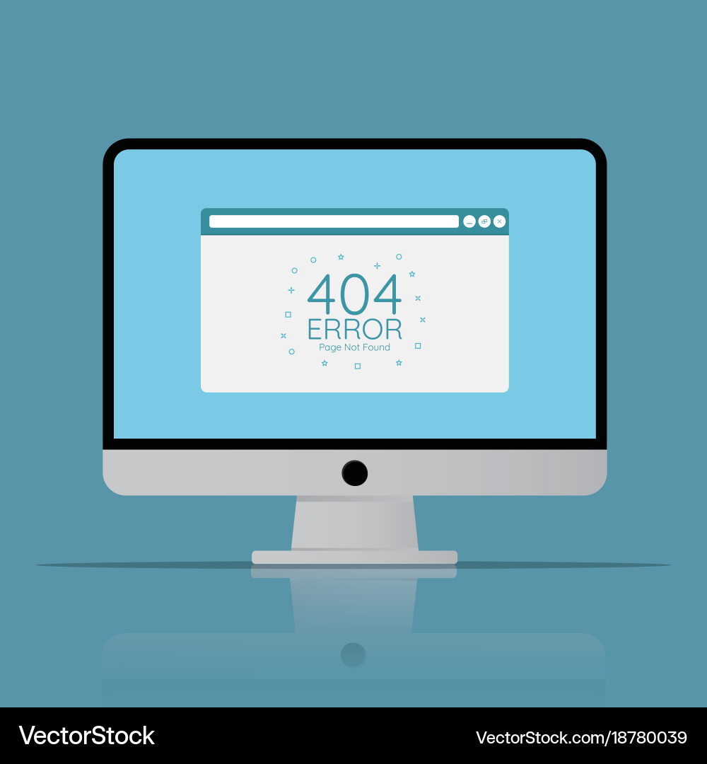 404 error page in browser screen icon computer vector image