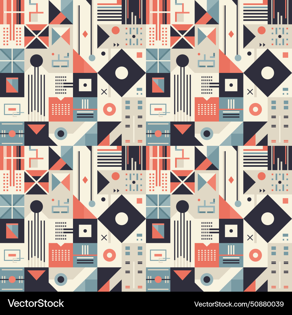 Abstract seamless pattern in retro style vector image