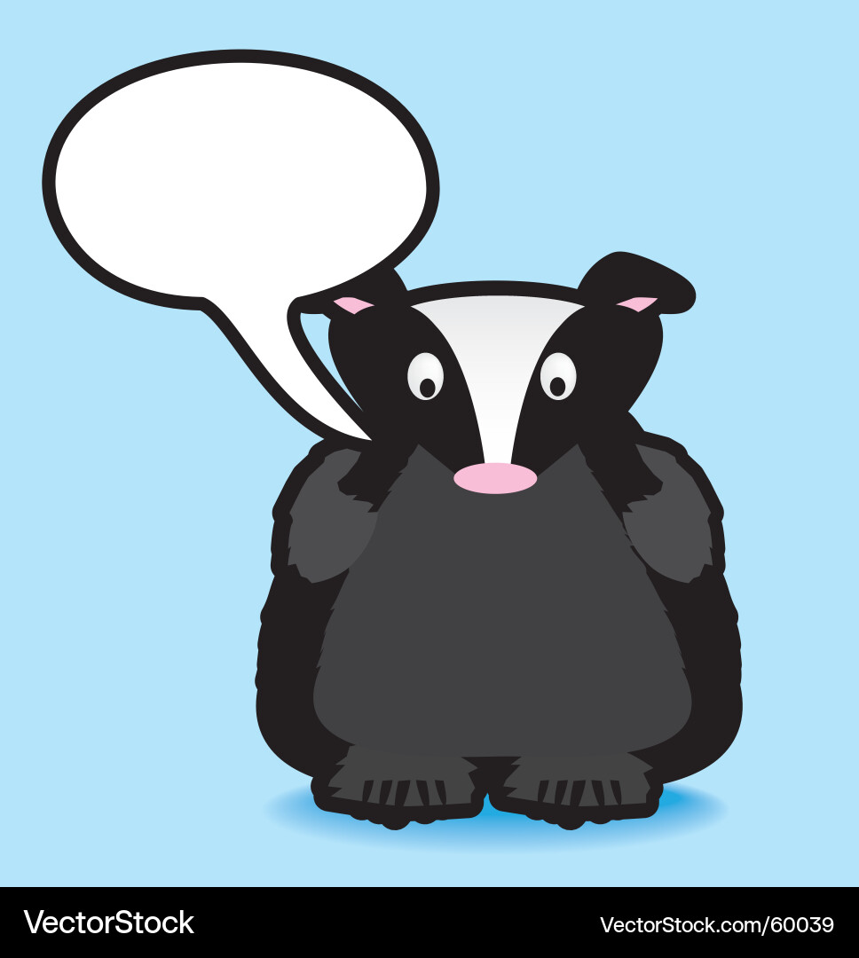 Animated Speech Bubble Badger Vector Image