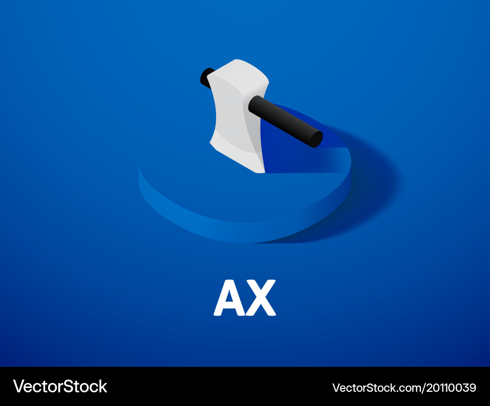 Ax isometric icon isolated on color background vector image