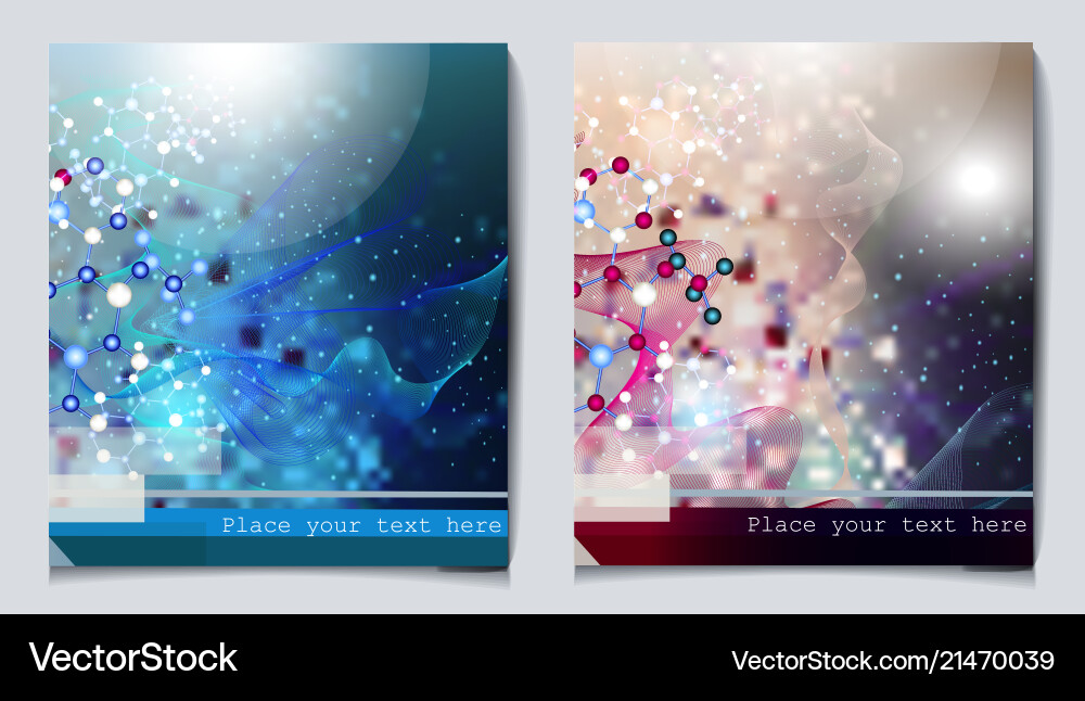 Chemistry backgrounds set for your design Vector Image