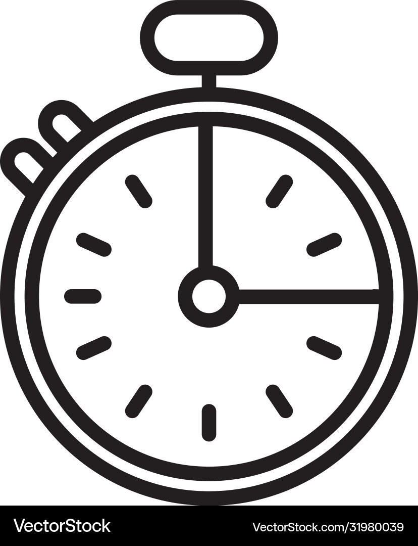Chronometer timer line style icon Chronometer timer line style icon vector image