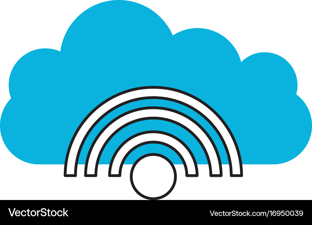 Cloud computing with wifi signal vector image