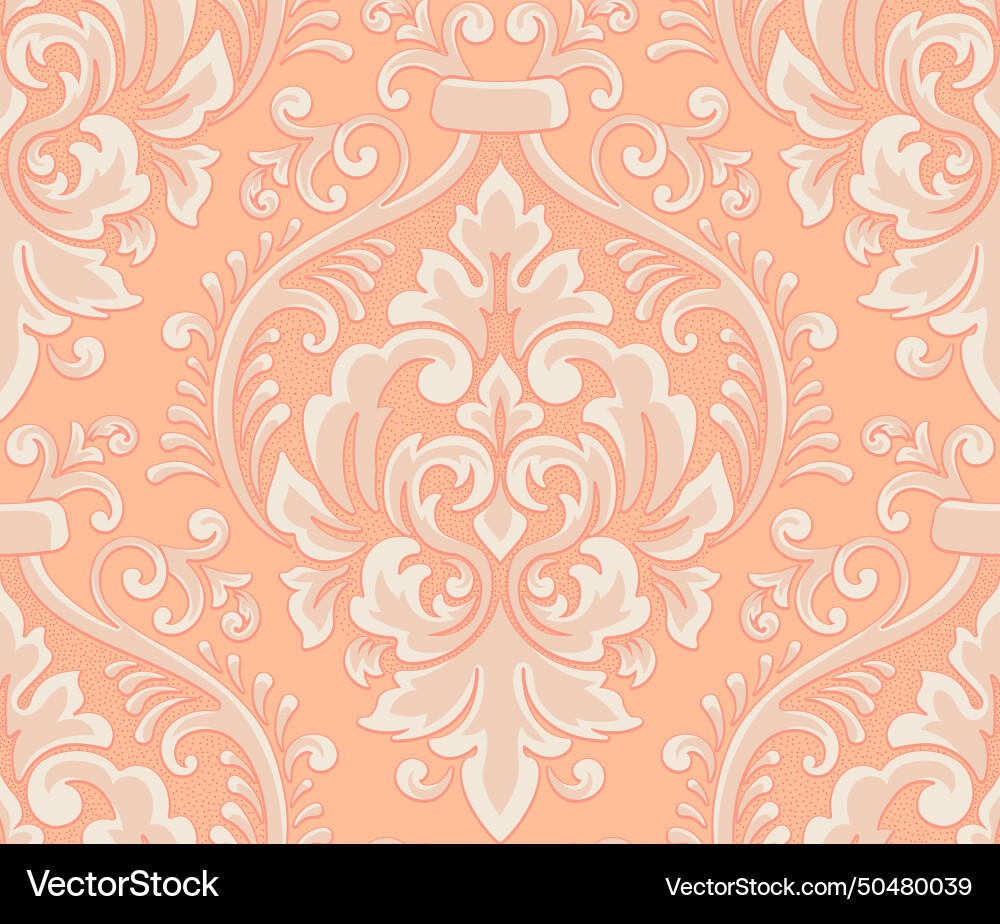 Damask seamless pattern element classical Damask seamless pattern element classical vector image