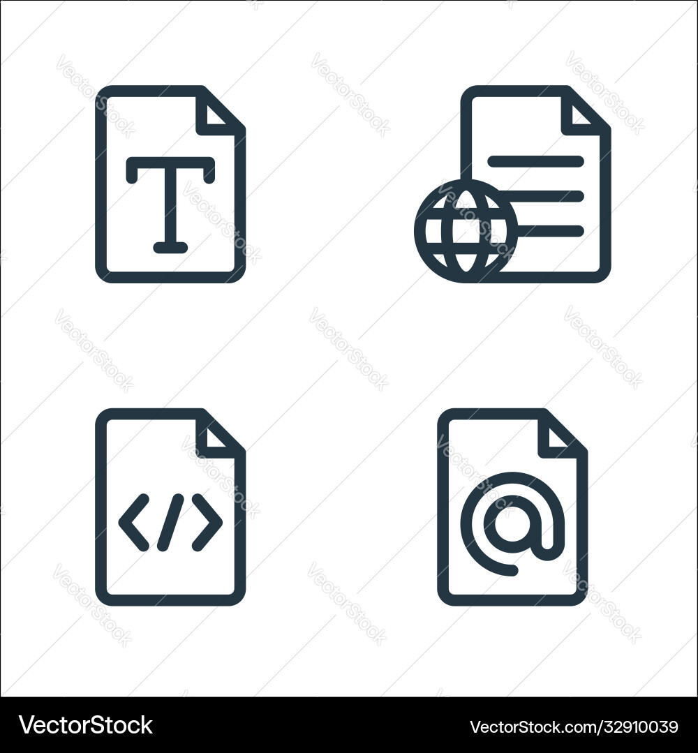 Document and files line icons linear set quality Document and files line icons linear set quality vector image