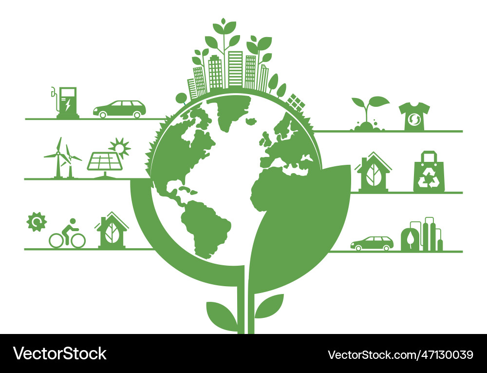 Ecology green composition Ecology green composition vector image