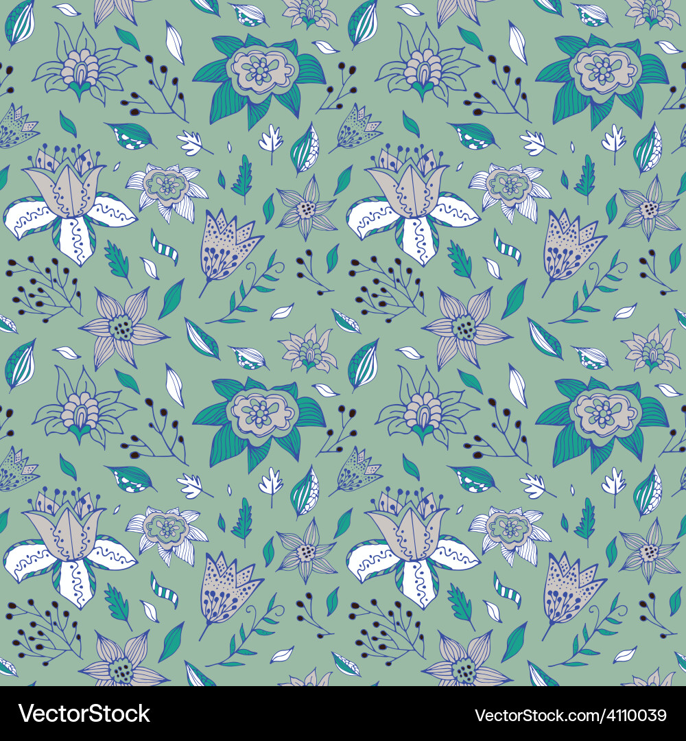 Elegant seamless pattern with abstract flowerson