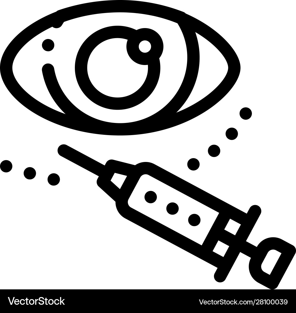 Eye cosmetology injection icon outline – Royalty-Free Vector | VectorStock