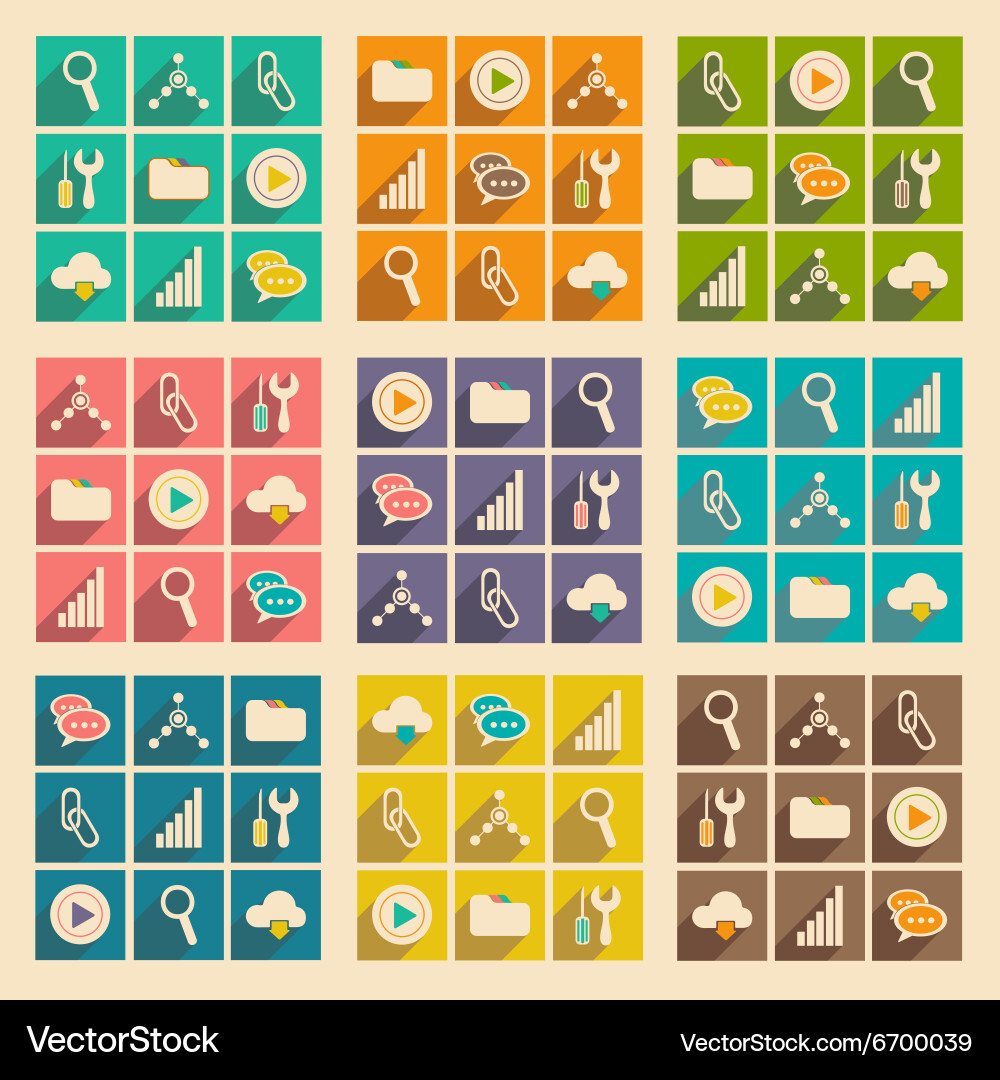 Flat with shadow concept and mobile application vector image