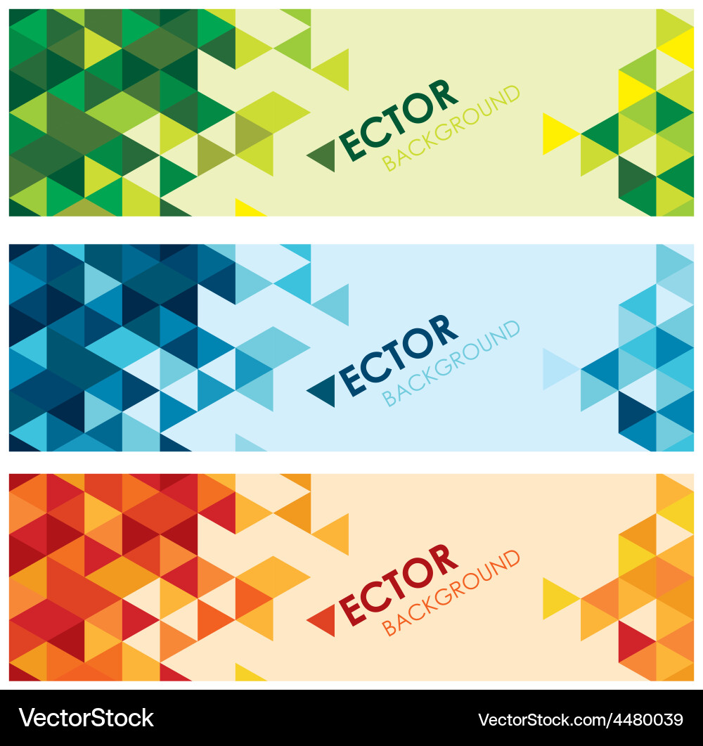 Geometric Triangle Background Set vector image