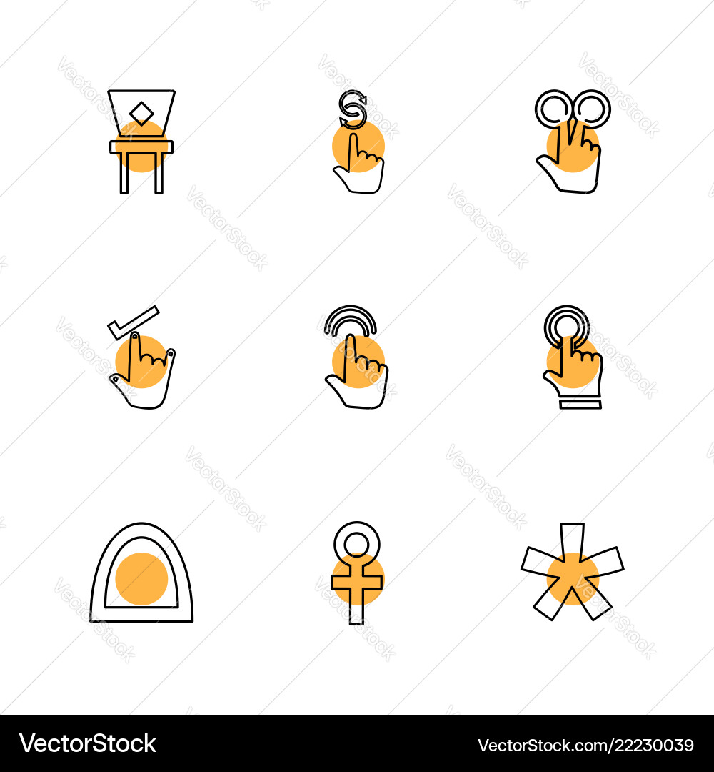 Hands pointer arrows directions eps icons set vector image