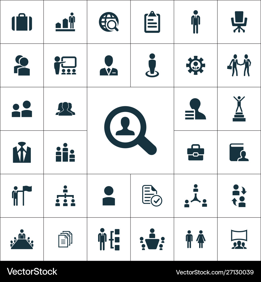 Human resources icons universal set for web and ui Vector Image