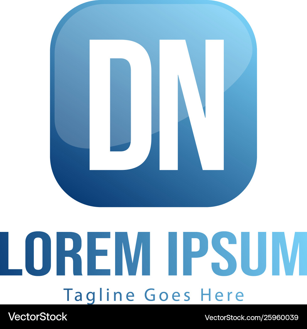 Initial dn logo template with modern frame Initial dn logo template with modern frame vector image