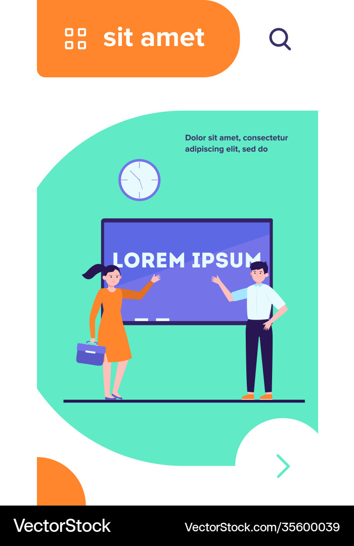 Managers presenting report vector image
