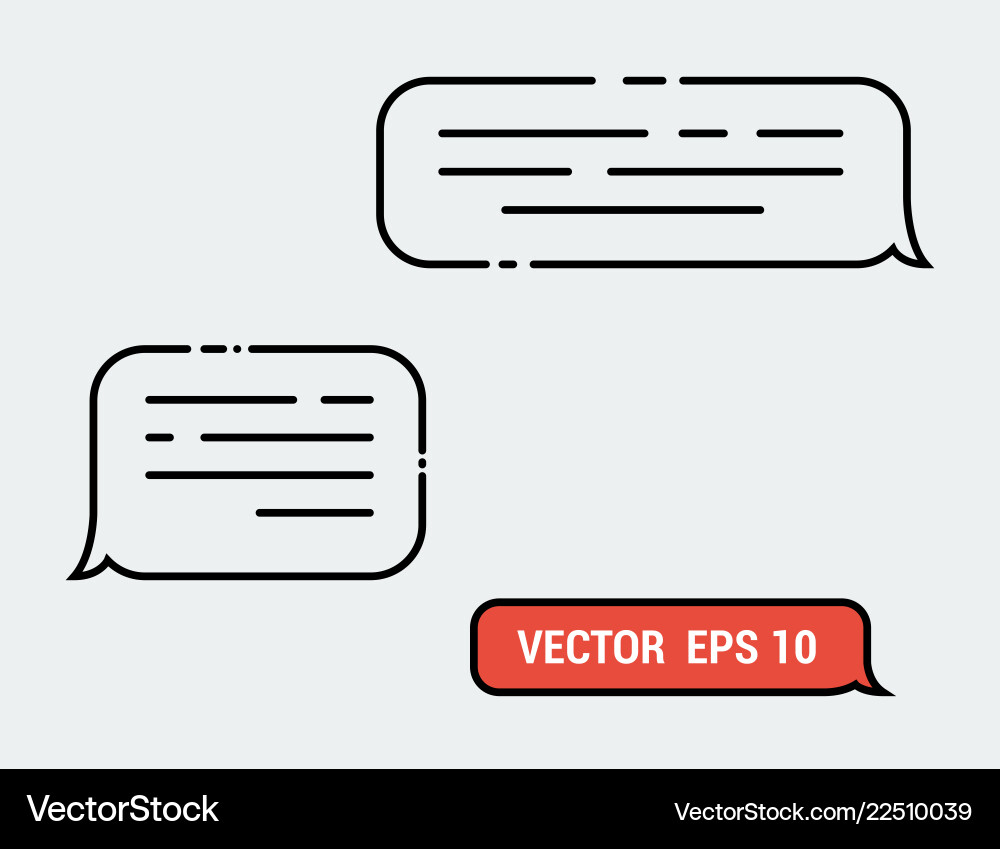 Message - icon speech bubble in flat design Message - icon speech bubble in flat design Vector Image