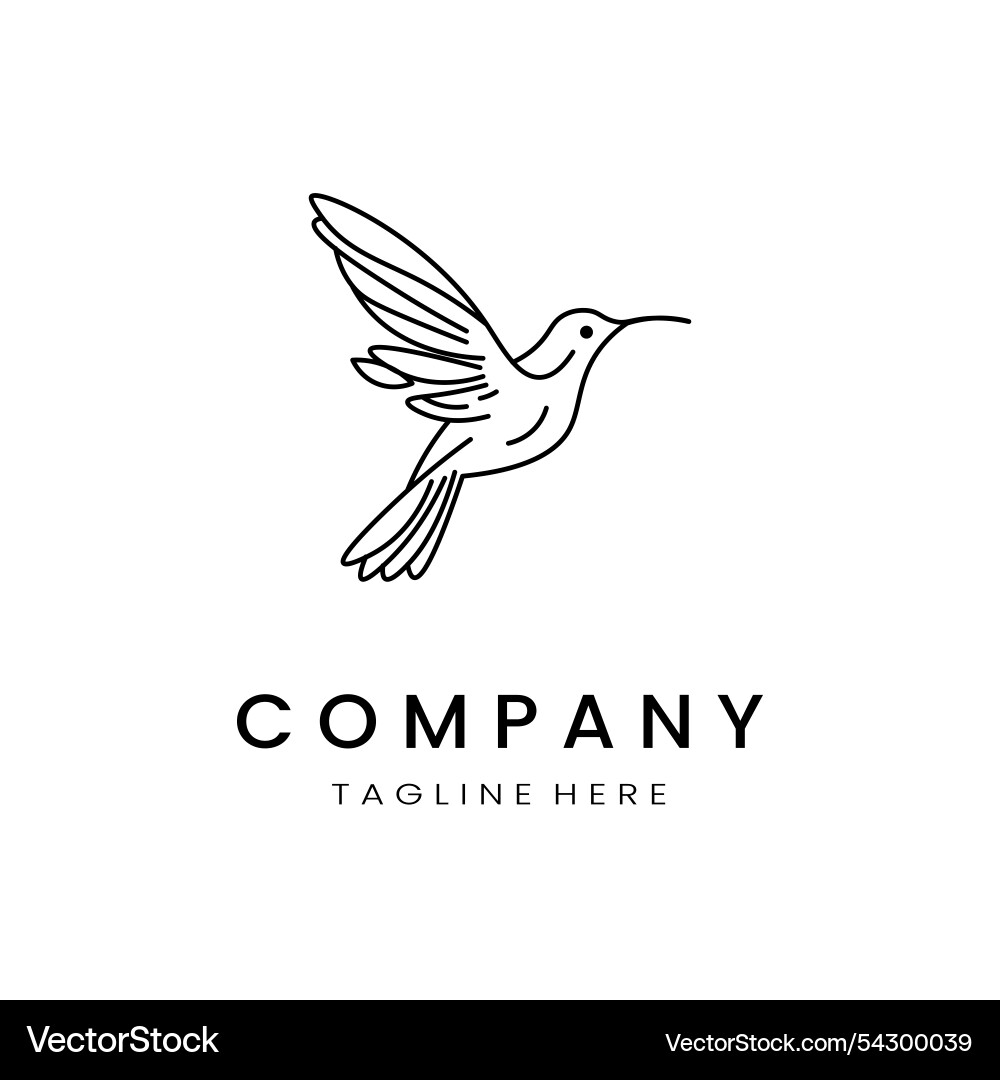 Minimalistic and simple hummingbird Vector Image