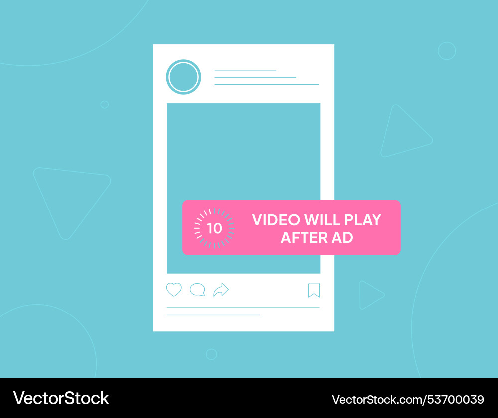 Non Skippable Social Media Ads In Stream Short Vector Image
