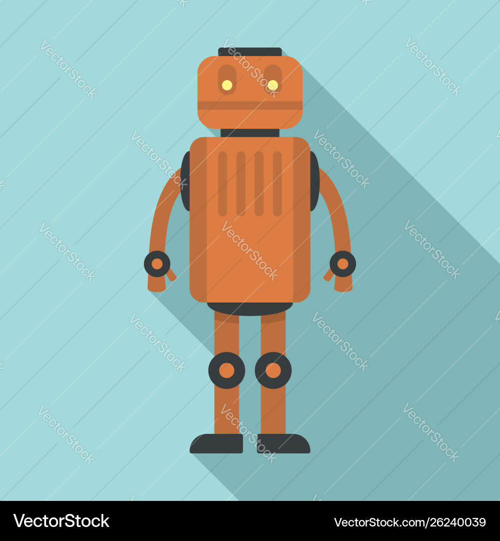 Old robot icon flat style Old robot icon flat style vector image