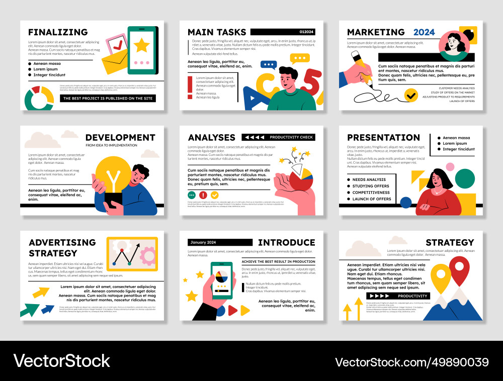 Presentation template business slide ui data Presentation template business slide ui data vector image