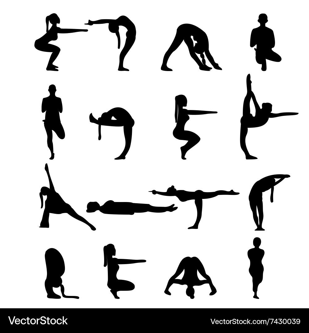Silhouettes of girls Vector Image