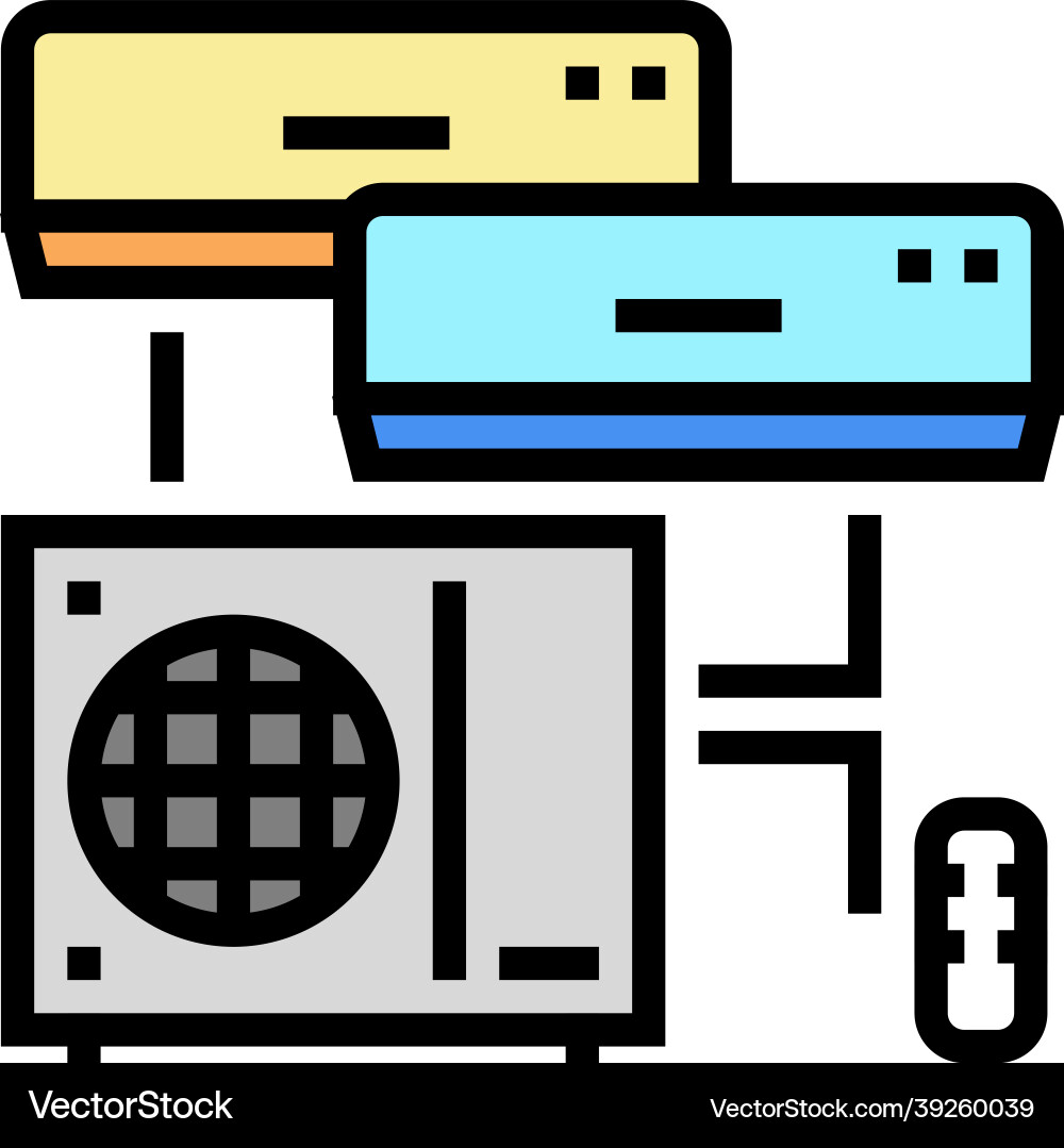 Split system color icon Vector Image