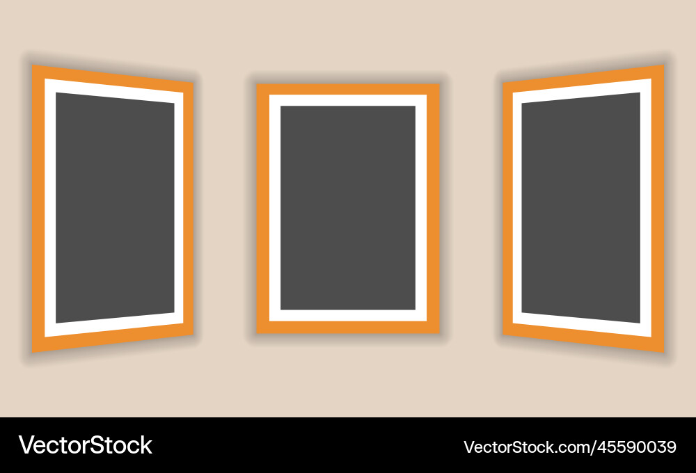Three rectangular 3d frames for your presentation vector image