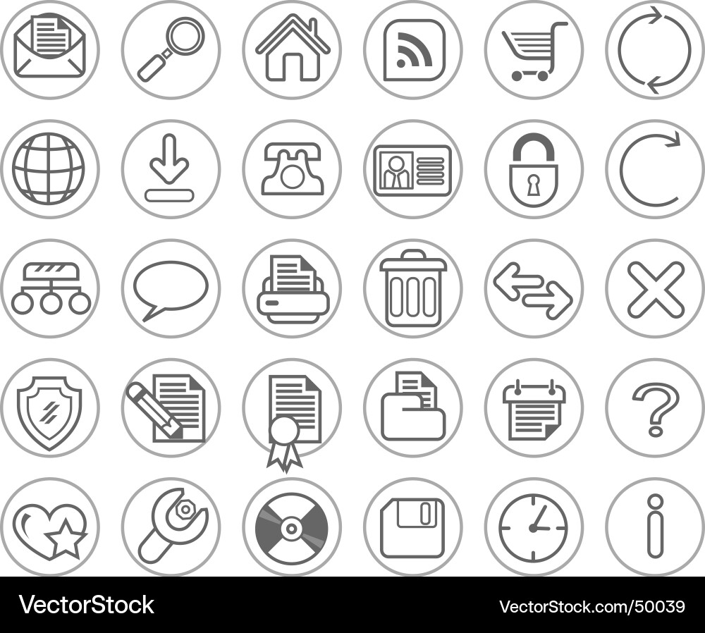 Web Icon Set - Digital Communication Vector Image