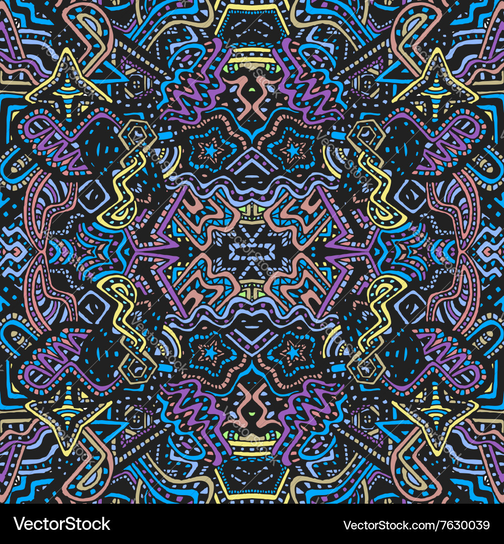 Zentangle Pattern - Dark Background Vector Image