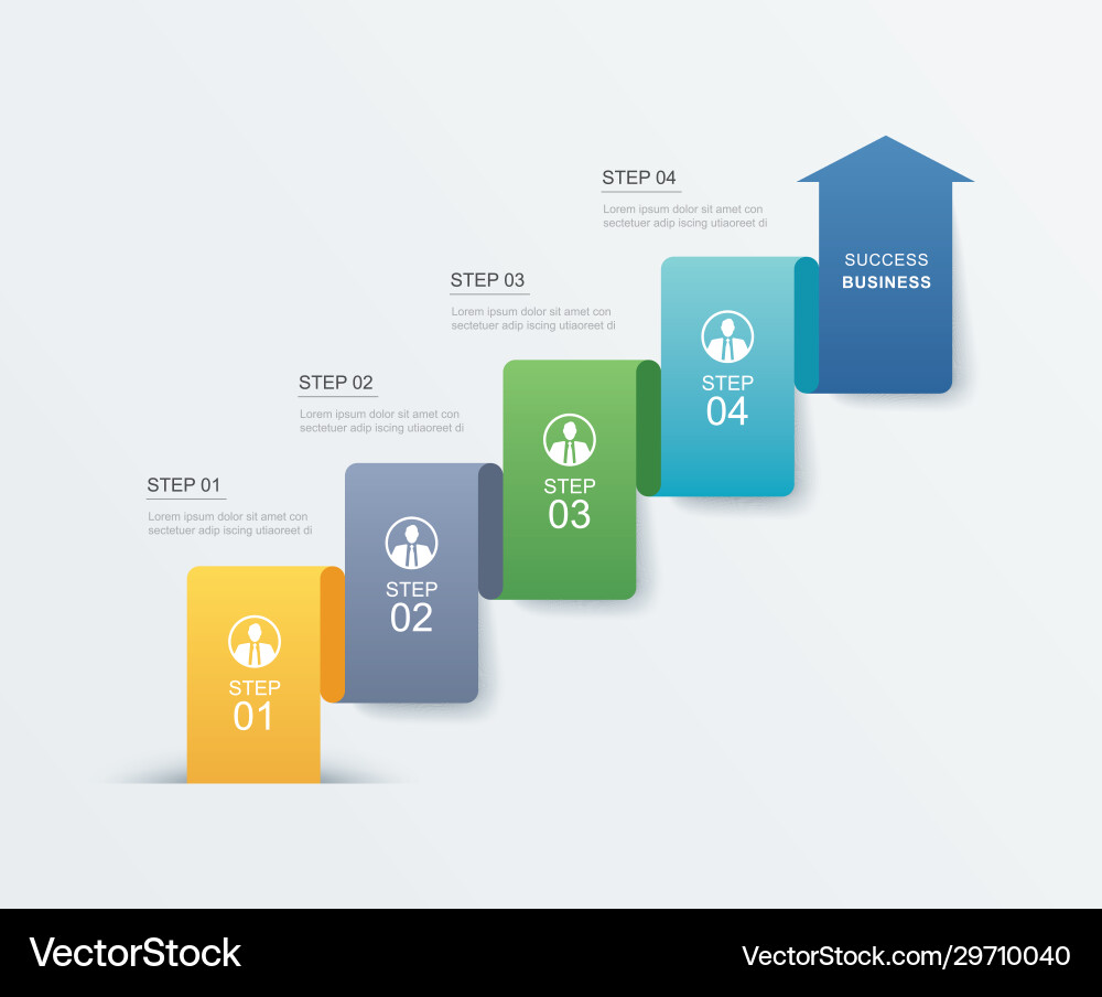 4 data step infographics timeline tab paper index 4 data step infographics timeline tab paper index vector image